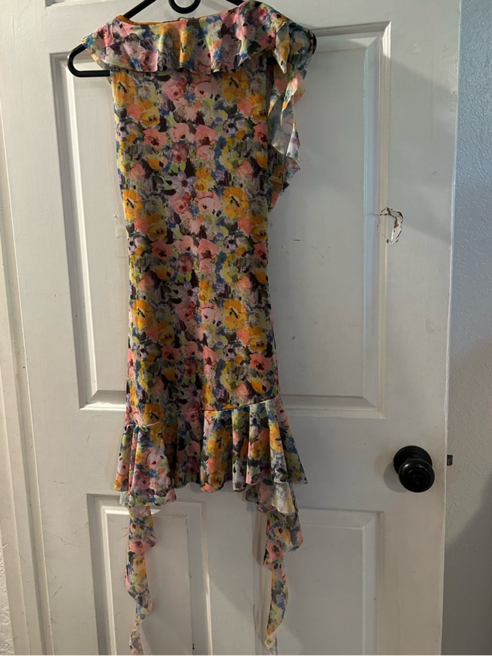 Floral Ruffled V-Neck Women's Dress in Multi-Color - Picture 2 of 2